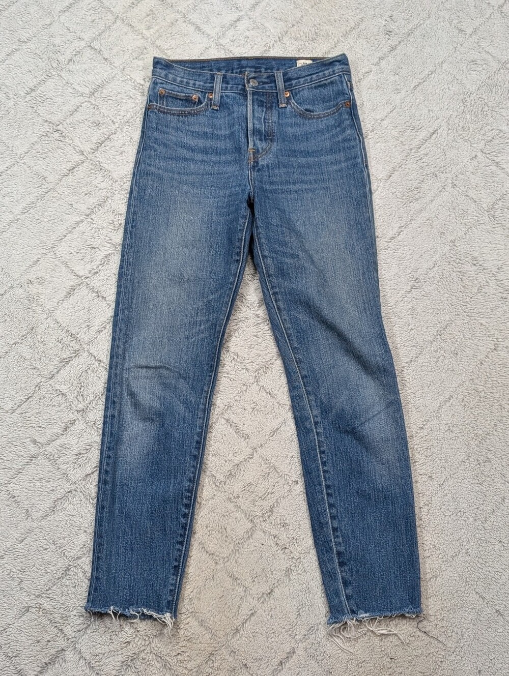Levis Jeans Womens 25 Blue White Oak Denim Slim Ankle Medium Rise Cotton
